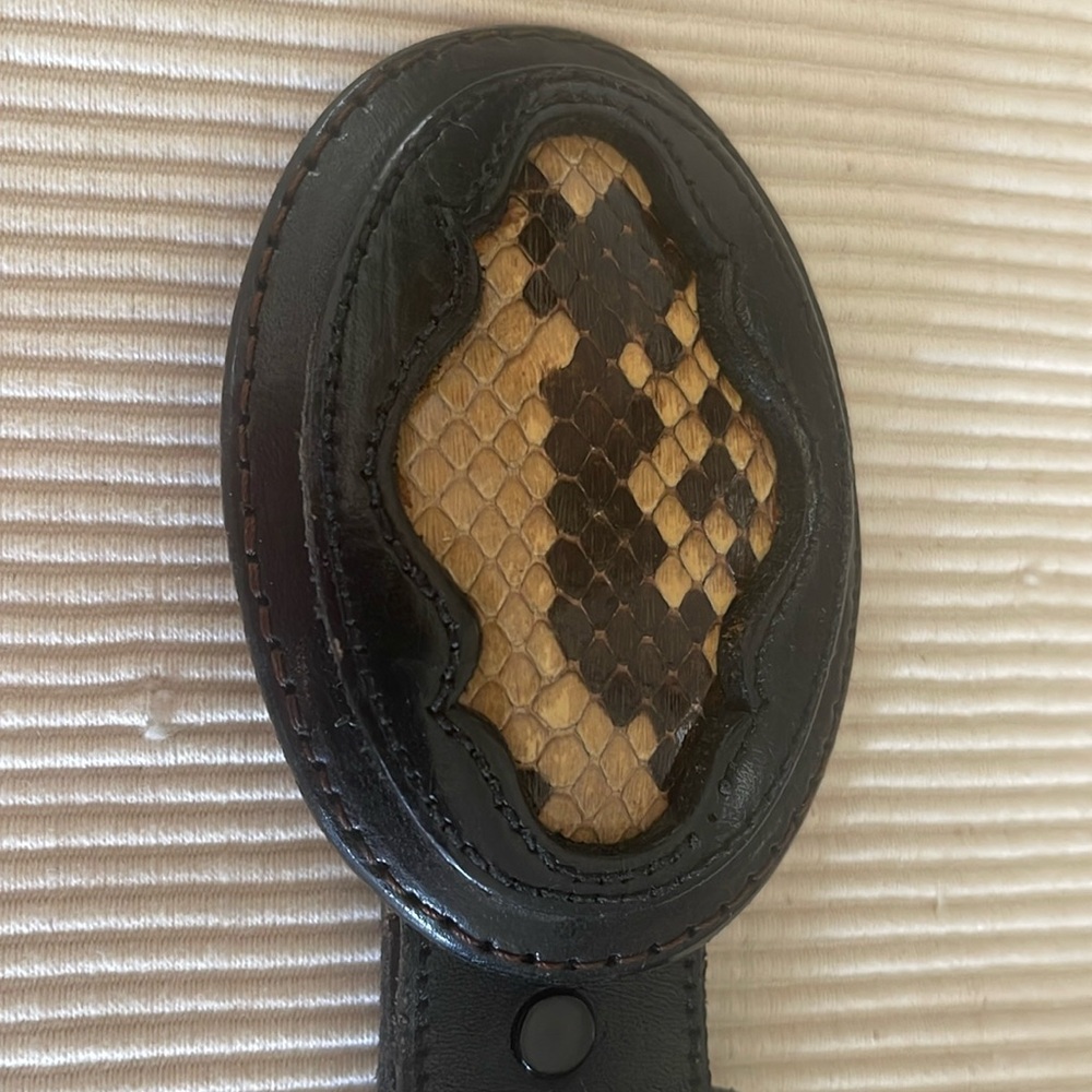 VNTG Appalusa Python and Leather Western Belt